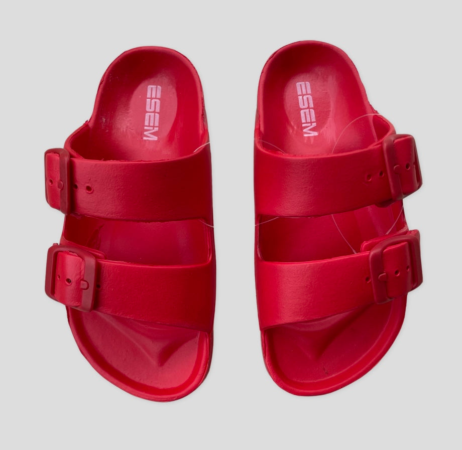 Red rubber sandals