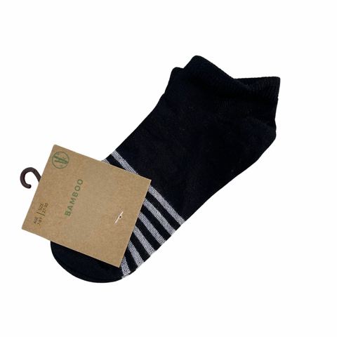 Bamboo black striped ankle socks