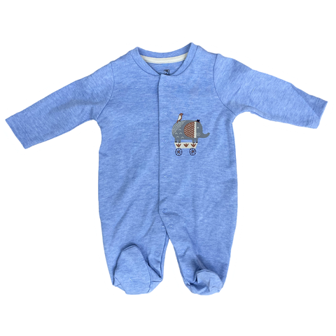 Blue elephant romper