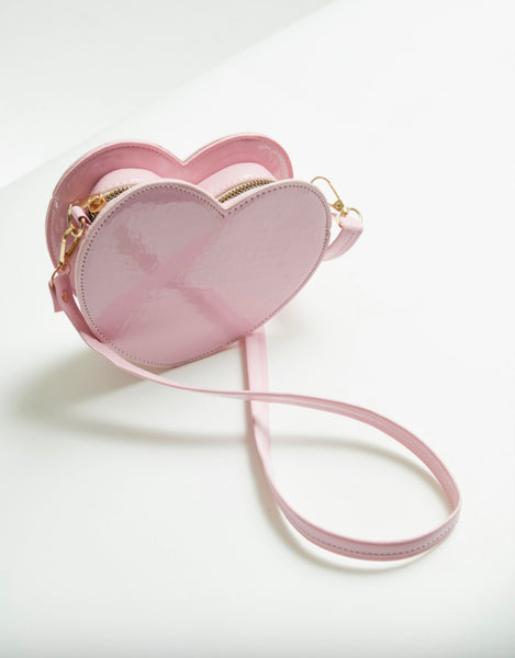 Pink heart shaped mini bag