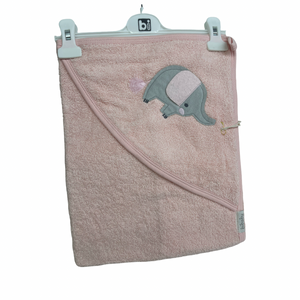 Pink elephant hooded towel