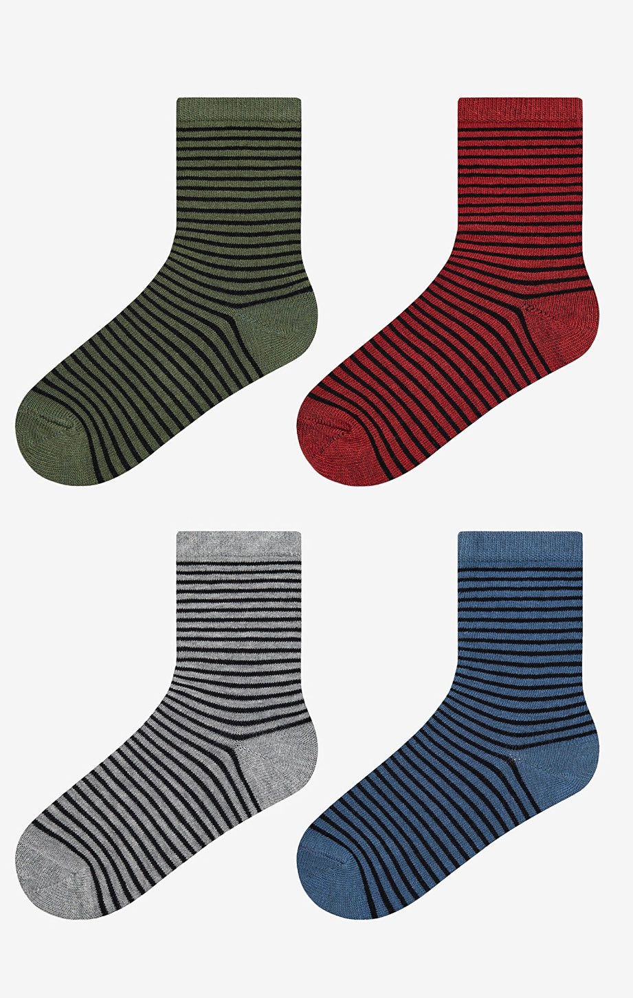 Boys colored striped socks pack of 4