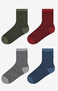 Boys colored striped socks pack of 4