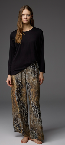Animal print viscose pj set