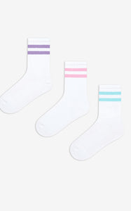 Soft line white socks pack of 3