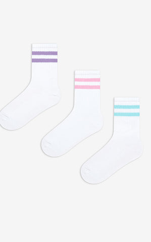 Soft line white socks pack of 3