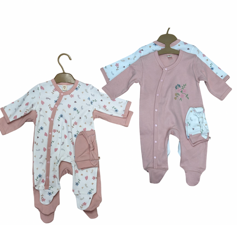 Daisies and hearts 4 pcs set( pink)