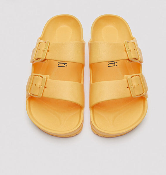 Yellow mustard slippers