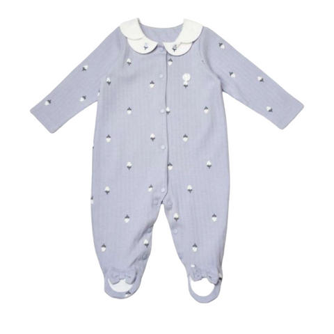 Floral romper with collar