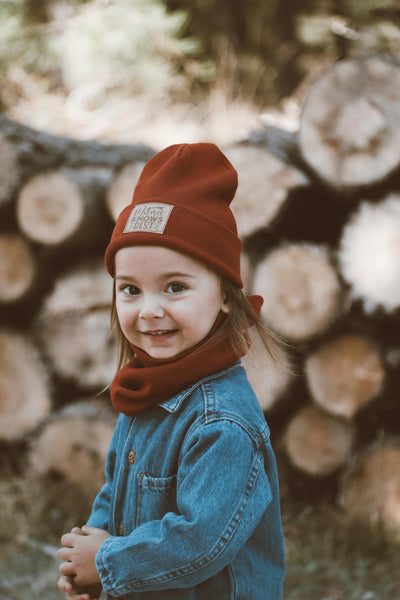 Beanie with neck warmer (brick)