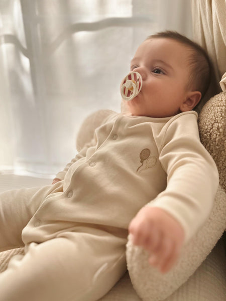 Embroidered balloons romper