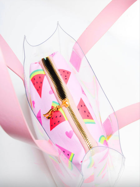 Pink watermelon beach bag