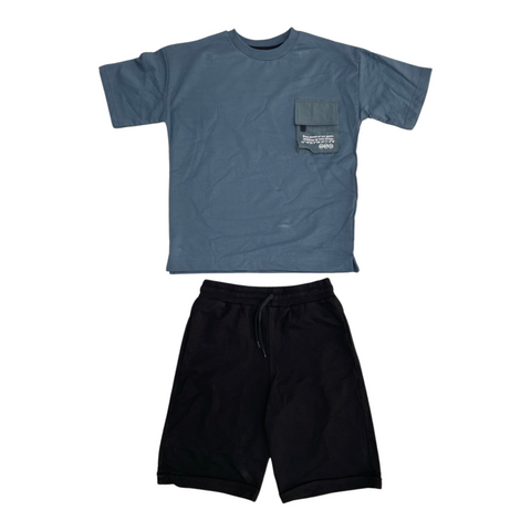 Stay ahead of the game petrol blue short set