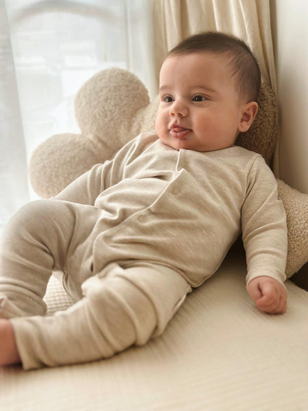 Melange beige romper