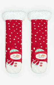 Snowman fluffy socks