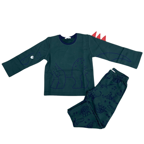 Dark green dino pj ( fleece)