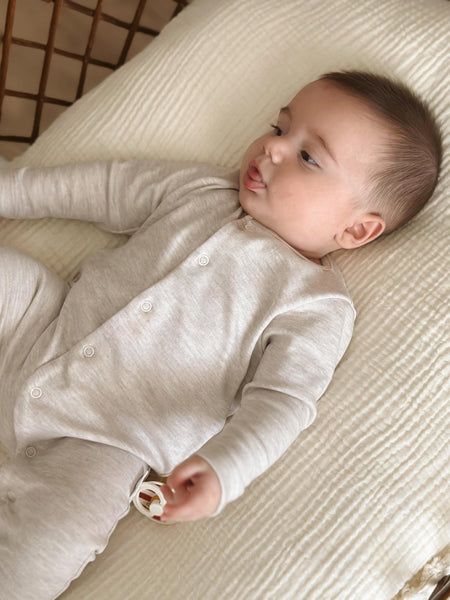 Melange beige romper