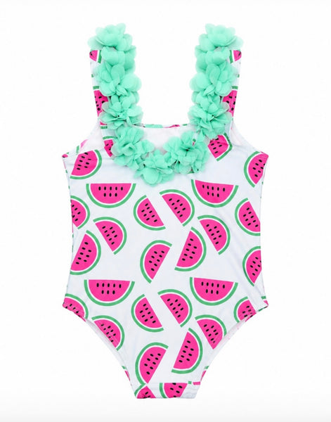 Mint watermelon one piece swimsuit