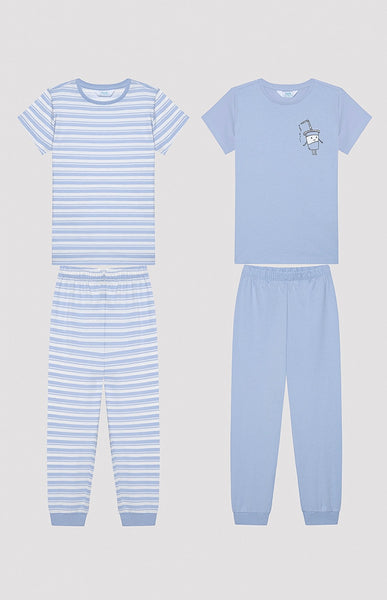 Blue striped 4 pcs set