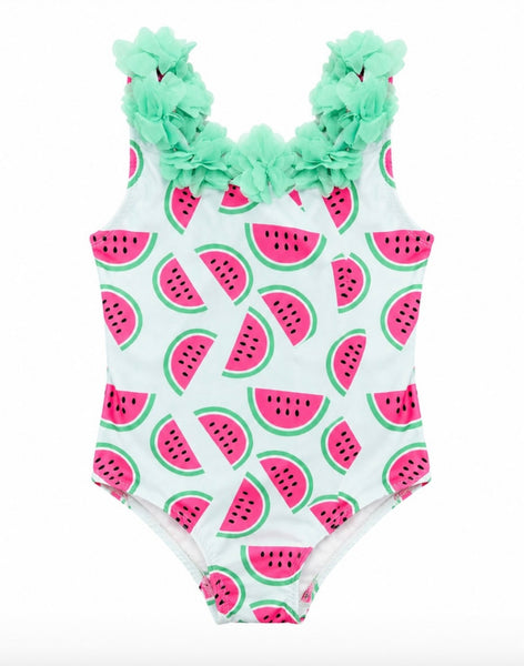 Mint watermelon one piece swimsuit