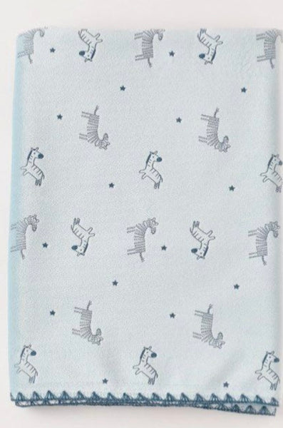 Velvet zebra blanket 90x90 cm