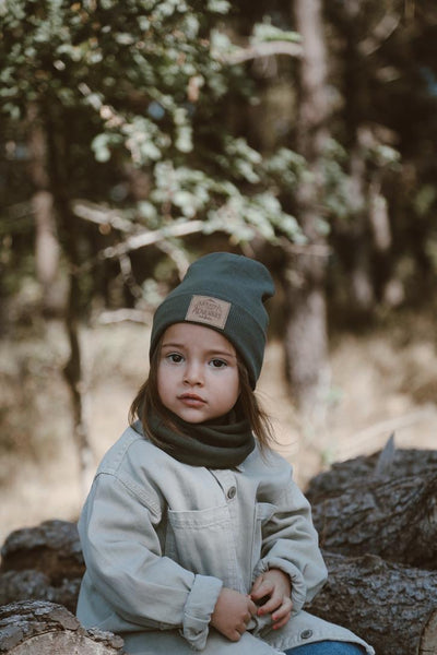 Beanie set with neck warmer (kaki)