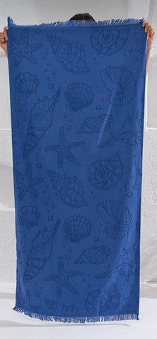Blue seashell beach towel(70x150cm)