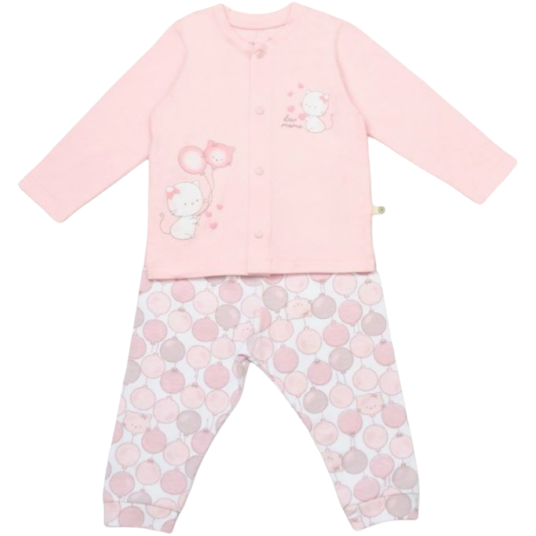 Pink balloons baby girl pj set