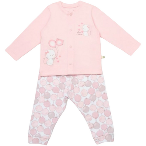 Pink balloons baby girl pj set