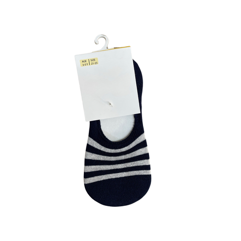 Navy blue striped invisible socks