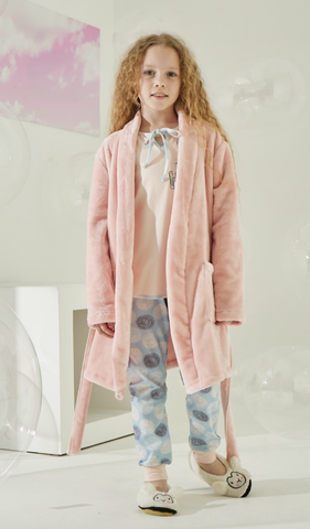 Plain pink warm robe