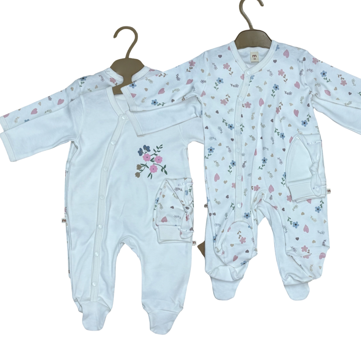 Daisies and hearts 4 pcs set (white)