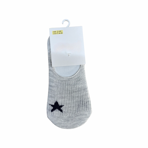Grey star invisible socks