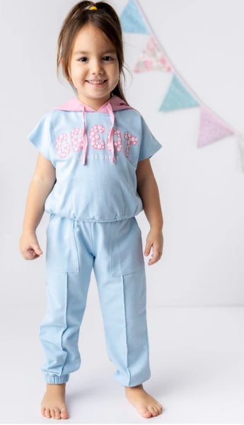 Life is great ( baby blue) track suit
