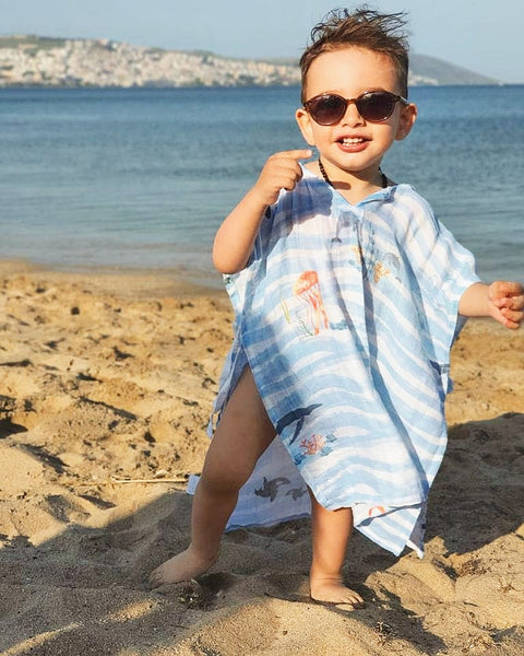 Muslin hooded poncho (1-5 yrs)