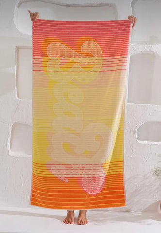 Beach orange gradient towel (75x150 cm)