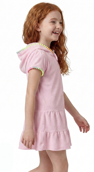 Sweet pastel pink towel caftan