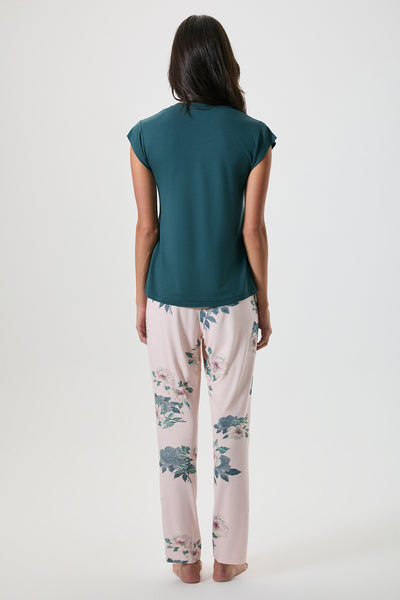 Kaki floral pants set