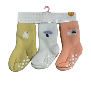 Duck rubber sole socks pack of 3