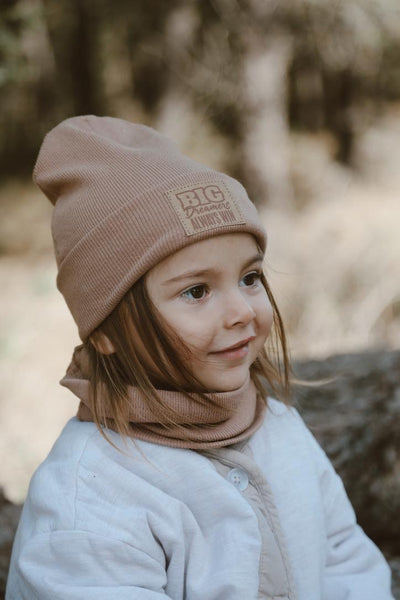 Beanie and neck warmer set ( brown)