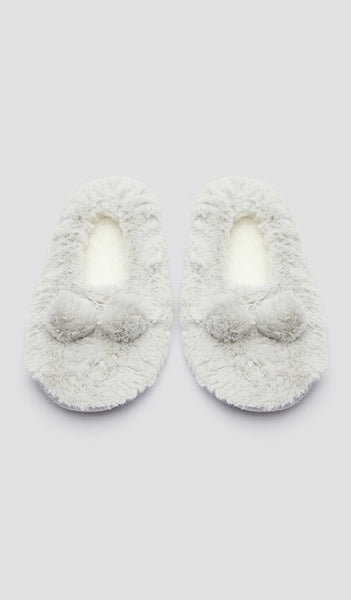 Fluffy pompom grey slipper