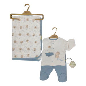 Petrol blue 4 pcs set ( hat-legging-shirt-blanket)