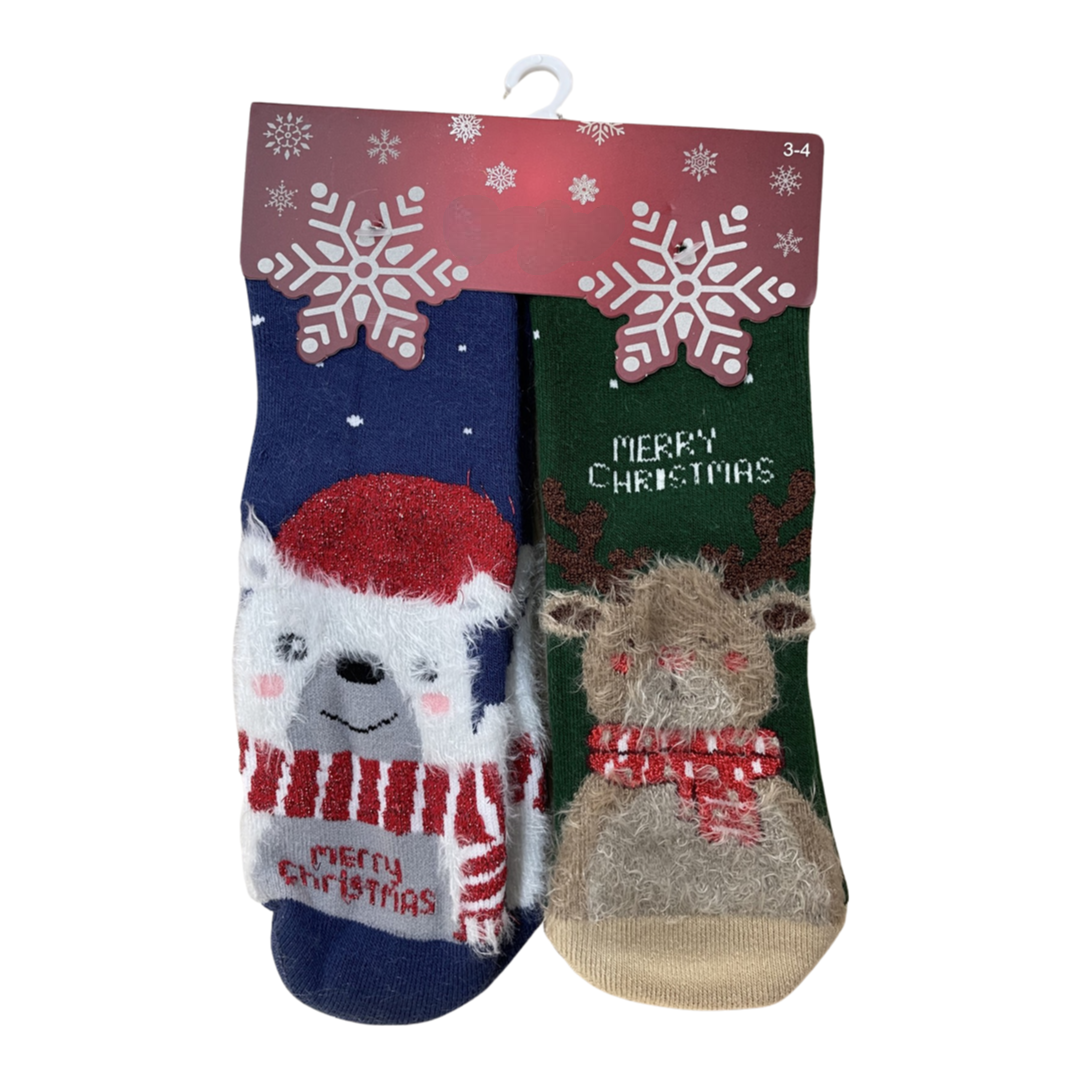 Christmas baby socks (pack of 2 blue-green)