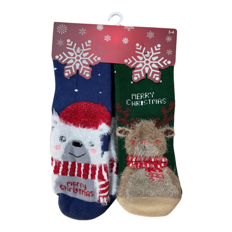 Christmas baby socks (pack of 2 blue-green)