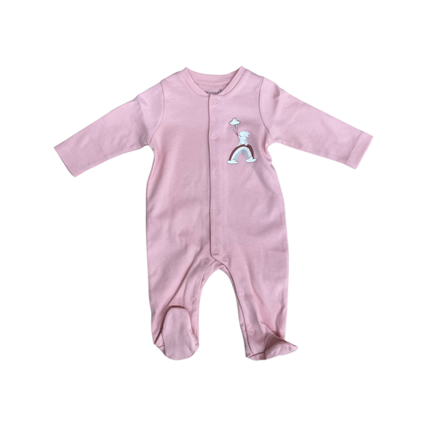 Rabbit wood forest pink overall