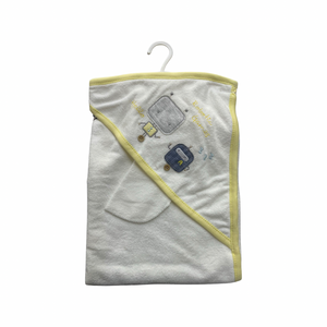 Yellow robotic games hooded baby towel