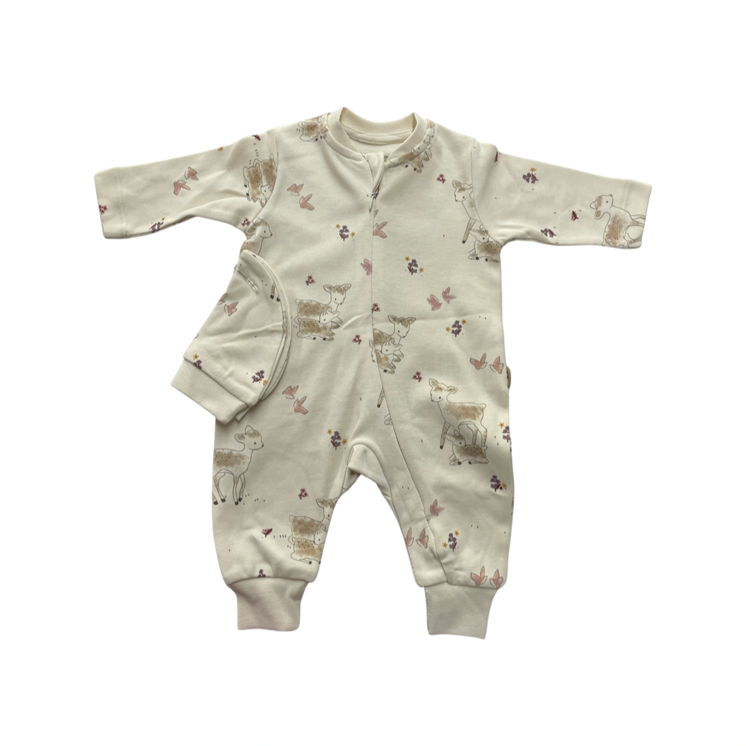 Beige deer romper