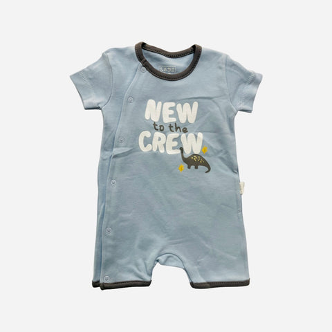 New to the crew romper ( blue)