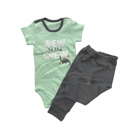New to the crew pants and bodysuit set (mint green)