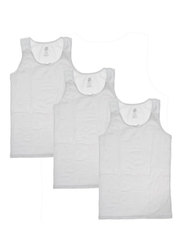 Girls plain white pack of 3 undershirts